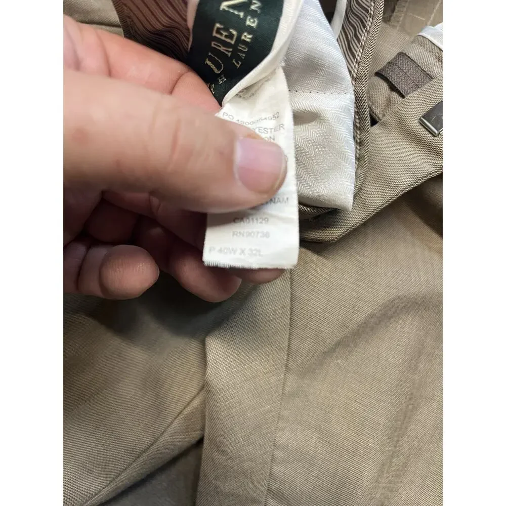 Mens Polo‎ Ralph Lauren Dress Pants Slacks Chino Khaki Trouser 40x32